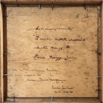 ANTICO QUADRO DIPINTO OLIO Mario Broggi PAESAGGIO MONTANO Molveno Trento 1931