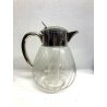 CARAFFA DECANTER VETRO REFRIGERANTE METALLO SILVER PLATED VINTAGE JUG ANNI '70