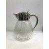 CARAFFA DECANTER VETRO REFRIGERANTE METALLO SILVER PLATED VINTAGE JUG ANNI '70