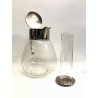 CARAFFA DECANTER VETRO REFRIGERANTE METALLO SILVER PLATED VINTAGE JUG ANNI '70