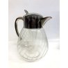 CARAFFA DECANTER VETRO REFRIGERANTE METALLO SILVER PLATED VINTAGE JUG ANNI '70