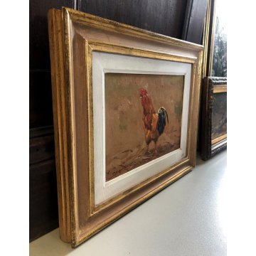 QUADRO DIPINTO OLIO Guidugli Renzo Gallo Livornese TOSCANA POST-MACCHIAIOLO '900