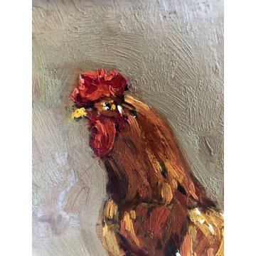 QUADRO DIPINTO OLIO Guidugli Renzo Gallo Livornese TOSCANA POST-MACCHIAIOLO '900