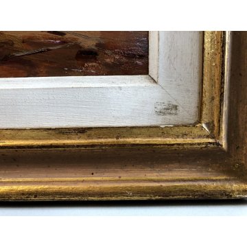 QUADRO DIPINTO OLIO Guidugli Renzo Gallo Livornese TOSCANA POST-MACCHIAIOLO '900