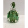 COPPIA Vanity Bottle VETRO MURANO Barovier&Toso TRASPARENTE VERDE FOGLIA ORO '40