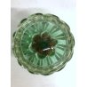 COPPIA Vanity Bottle VETRO MURANO Barovier&Toso TRASPARENTE VERDE FOGLIA ORO '40