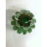 COPPIA Vanity Bottle VETRO MURANO Barovier&Toso TRASPARENTE VERDE FOGLIA ORO '40