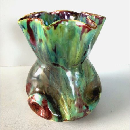 VASO CERAMICA VINTAGE MGA ALBISOLA LUSTRI METALLICI