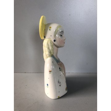 MADONNA ANTICA SCULTURA BUSTO CERAMICA POLICROMA Lenci  15 cm/h TORINO ANNI '40