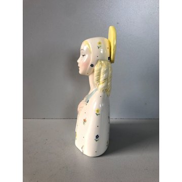 MADONNA ANTICA SCULTURA BUSTO CERAMICA POLICROMA Lenci  15 cm/h TORINO ANNI '40