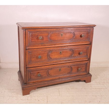 ANTICO COMÒ CANTERANO LEGNO NOCE 3 CASSETTI 1700 MOBILE CASSETTONE EPOCA OLD