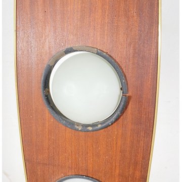 LAMPADA DA TERRA PIANTANA ANNI 70 GOFFREDO REGGIANI DESIGN LEGNO OTTONE 3 LUCI