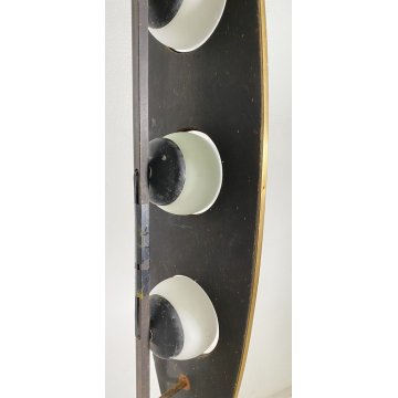 LAMPADA DA TERRA PIANTANA ANNI 70 GOFFREDO REGGIANI DESIGN LEGNO OTTONE 3 LUCI
