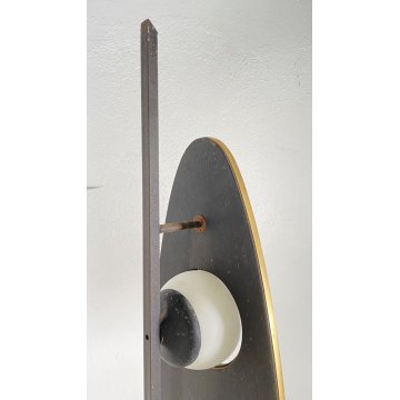 LAMPADA DA TERRA PIANTANA ANNI 70 GOFFREDO REGGIANI DESIGN LEGNO OTTONE 3 LUCI