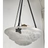 LAMPADARIO DEGUE MADE IN FRANCE ART DECO FIRMATO ANNI 30 LAMP CIOTOLA VETRO OLD