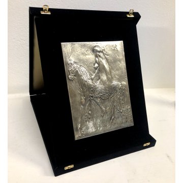 BASSORILIEVO a SBALZO Salvator Dalì ARGENTO 999 n° 004 DONNA CAVALLO SURREALISMO