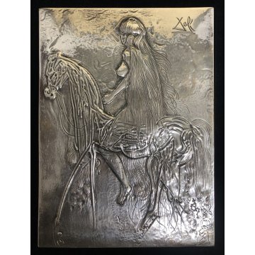BASSORILIEVO a SBALZO Salvator Dalì ARGENTO 999 n° 004 DONNA CAVALLO SURREALISMO
