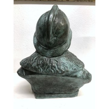 ANTICA SCULTURA BRONZO  BUSTO Cesare Battisti FIRMATA "Calvi" FONDERIA MBM Monza
