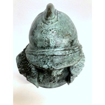 ANTICA SCULTURA BRONZO  BUSTO Cesare Battisti FIRMATA "Calvi" FONDERIA MBM Monza