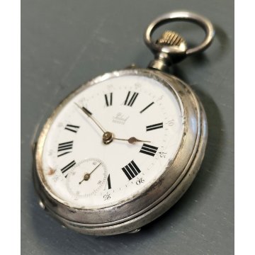 ANTICO OROLOGIO Pateck Geneve TASCA ARGENTO epoca 900 OLD SILVER POCKET WATCH