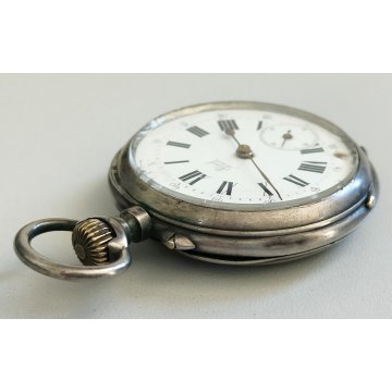 ANTICO OROLOGIO Pateck Geneve TASCA ARGENTO epoca 900 OLD SILVER POCKET WATCH