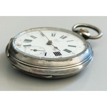 ANTICO OROLOGIO Pateck Geneve TASCA ARGENTO epoca 900 OLD SILVER POCKET WATCH