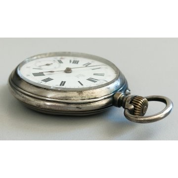 ANTICO OROLOGIO Pateck Geneve TASCA ARGENTO epoca 900 OLD SILVER POCKET WATCH