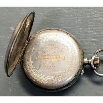 ANTICO OROLOGIO Pateck Geneve TASCA ARGENTO epoca 900 OLD SILVER POCKET WATCH