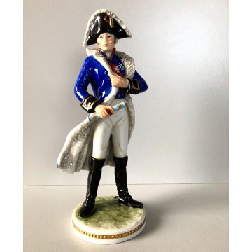 ANTICA FIGURA CERAMICA AK Kaiser SOLDATO NAPOLEONICO DIVISA MILITARE 20, cm/h
