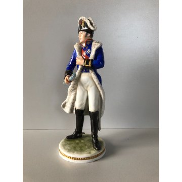 ANTICA FIGURA CERAMICA AK Kaiser SOLDATO NAPOLEONICO DIVISA MILITARE 20, cm/h