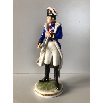 ANTICA FIGURA CERAMICA AK Kaiser SOLDATO NAPOLEONICO DIVISA MILITARE 20, cm/h