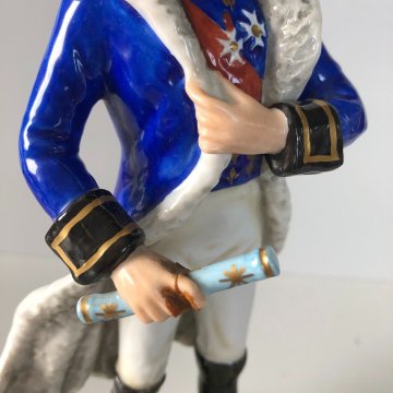 ANTICA FIGURA CERAMICA AK Kaiser SOLDATO NAPOLEONICO DIVISA MILITARE 20, cm/h