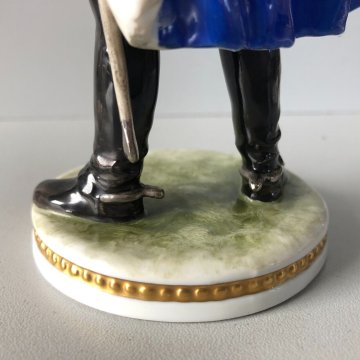 ANTICA FIGURA CERAMICA AK Kaiser SOLDATO NAPOLEONICO DIVISA MILITARE 20, cm/h
