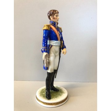 ANTICA FIGURA CERAMICA AK Kaiser SOLDATO NAPOLEONICO Marschall Lannes 19,5 cm/h
