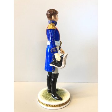 ANTICA FIGURA CERAMICA AK Kaiser SOLDATO NAPOLEONICO Marschall Lannes 19,5 cm/h