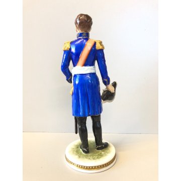 ANTICA FIGURA CERAMICA AK Kaiser SOLDATO NAPOLEONICO Marschall Lannes 19,5 cm/h
