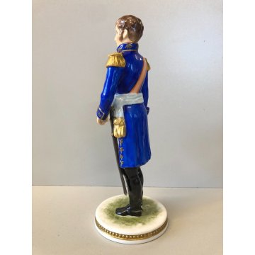 ANTICA FIGURA CERAMICA AK Kaiser SOLDATO NAPOLEONICO Marschall Lannes 19,5 cm/h