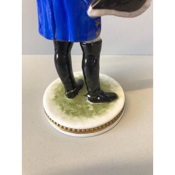 ANTICA FIGURA CERAMICA AK Kaiser SOLDATO NAPOLEONICO Marschall Lannes 19,5 cm/h
