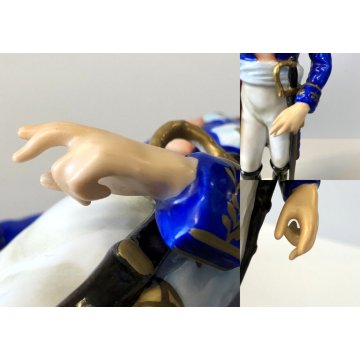 ANTICA FIGURA CERAMICA AK Kaiser SOLDATO NAPOLEONICO Marschall Lannes 19,5 cm/h