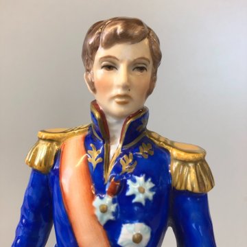 ANTICA FIGURA CERAMICA AK Kaiser SOLDATO NAPOLEONICO Marschall Lannes 19,5 cm/h
