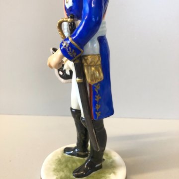 ANTICA FIGURA CERAMICA AK Kaiser SOLDATO NAPOLEONICO Marschall Lannes 19,5 cm/h