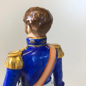 ANTICA FIGURA CERAMICA AK Kaiser SOLDATO NAPOLEONICO Marschall Lannes 19,5 cm/h