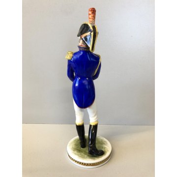 ANTICA FIGURA CERAMICA AK Kaiser SOLDATO NAPOLEONICO Gen. Gouvion Saint Cyr 22cm