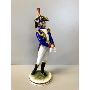 ANTICA FIGURA CERAMICA AK Kaiser SOLDATO NAPOLEONICO Gen. Gouvion Saint Cyr 22cm