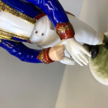 ANTICA FIGURA CERAMICA AK Kaiser SOLDATO NAPOLEONICO Gen. Gouvion Saint Cyr 22cm