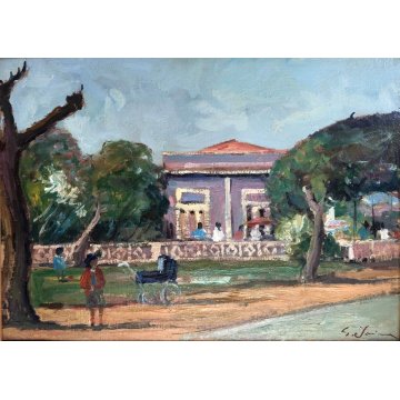 QUADRO DIPINTO OLIO Guido Farina PAESAGGIO La Baracchina Ardenza (LI) TOSCANA