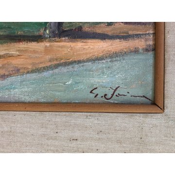 QUADRO DIPINTO OLIO Guido Farina PAESAGGIO La Baracchina Ardenza (LI) TOSCANA