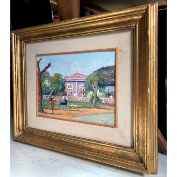 QUADRO DIPINTO OLIO Guido Farina PAESAGGIO La Baracchina Ardenza (LI) TOSCANA