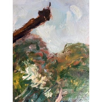 QUADRO DIPINTO OLIO Guido Farina PAESAGGIO La Baracchina Ardenza (LI) TOSCANA
