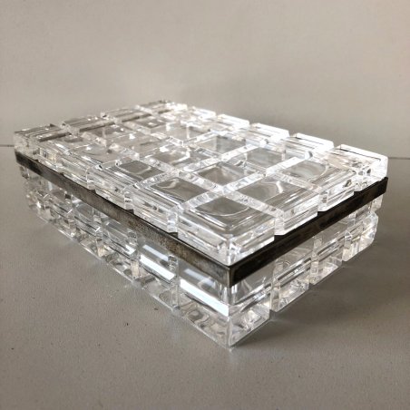 SCATOLA COPERCHIO PORTAGIOIE Cristallo MOLATO Kristall Krisla CRISTAL VANITY BOX